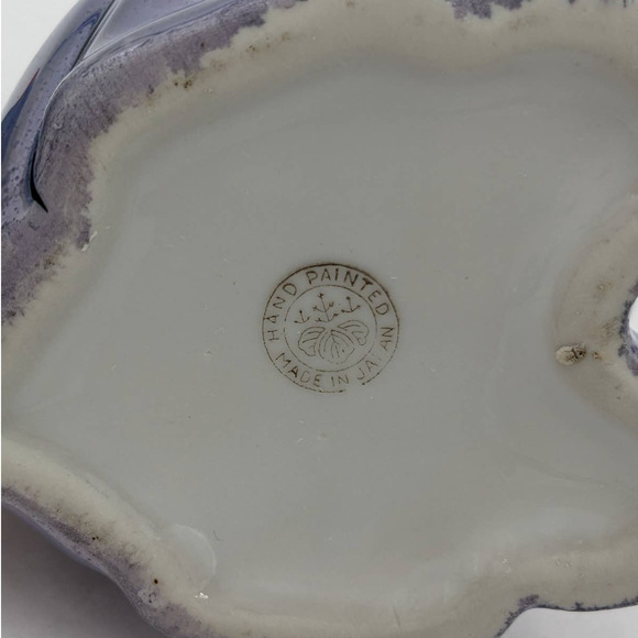 Japanese Bonzo Dog Fu Blue Lusterware Sugar Creamer Hand Painted Anthropomorphic - Picture 10 of 13